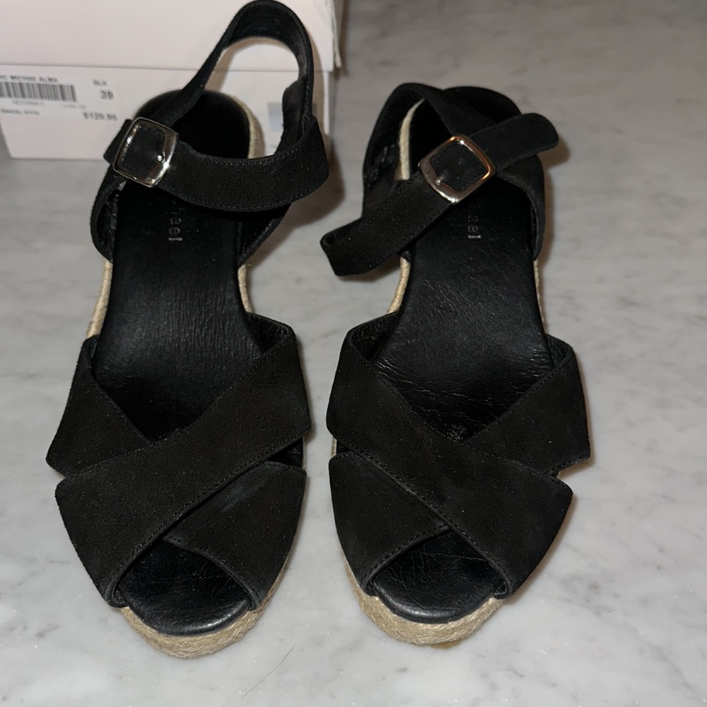Eric Michael black wedge sandals size 39/9 - Picture 2 of 8